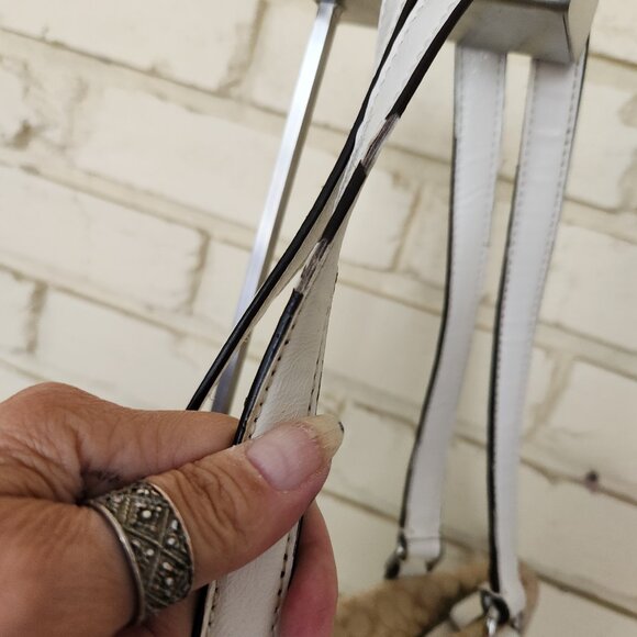 Coach Striped Signatue Reptile Khaki Satchel Purse - Picture 5 of 14